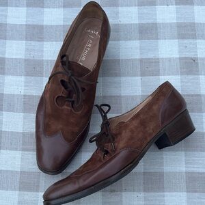 Women’s Gravati Arthur Beren Leather and suede Oxford two-tone brogue shoes